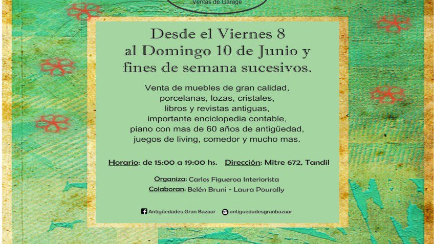 Importante venta de garaje 